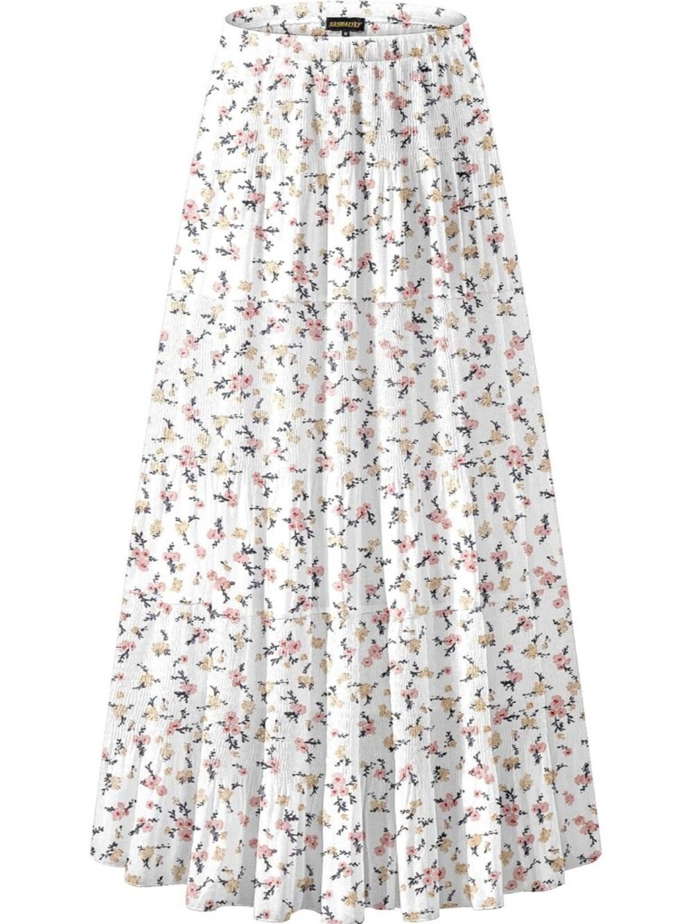 Women’s Chiffon Elastic High Waist Pleated A-Line Maxi Skirts
